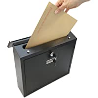 DRYZEM - Buzón de Correo con Cerradura para Montar en la Pared- Hecho de Acero Recubierto de Polvo con Tapa Impermeable